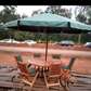 Outdoor  Garden Table with umbrella canopy & 6 chairs