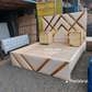 5 by 6 modern cream white bed+2 side drawers