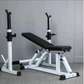 Strong semi commercial adjustable bench with squat rack