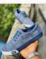 Mens Laced Casual Rubber Shoes Blue