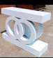 Double rings white console table
