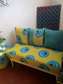 Ankara/Kitenge benches with 3 back cushions and pouf