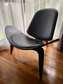 Three Legged Chair Lounge Chair Black Leather