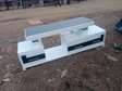 White home tv stand with pullout doors
