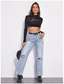 Light Wash High-Rise Distressed Boyfriend Jeans from SHEIN