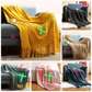 Nordic plain knitted throw blankets