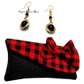Womens Red/Black Clutch with earrings
