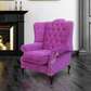 PINK VELVET AND FANCY WING CHAIR