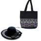 Womens Denim ankara handbag with sunhat