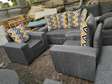 Floral grey five seater sofa set on sell