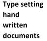 TYPING HAND WRITTEN DOCUMENTS