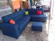 L Shaped Blue Sofa