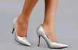 Silver official office heel ladies heel