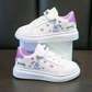 White purple kids' cartoon shoes