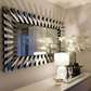 modern luxury Rectangular Sunburst Decor mirror