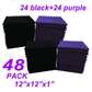 48 Pack Black/purple 12"X 12"X1" Acoustic Panels Studio Soundproofing Foam Wedge Tiles