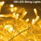 Blingstar Christmas Lights 33ft 100 LED String Lights 30V Plug in Fairy Lights Waterproof 8 Modes Warm White Fairy String Lights for Indoor Outdoor Bedroom Wedding Party Patio Christmas Tree