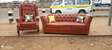 Modern 3seater chesterfield sofa and a wing chair