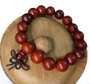 Red wooden shamballa bracelet with earrings