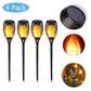 Flickering flame torch solar garden lights -4 pieces