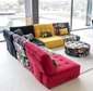 Multicolored fabrics sofas