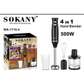 Sokany 4 In 1 ELECTRIC Hand Blender - For Mincing, Whisking And Mixing