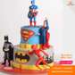 Spiderman, Batman, Flash, Captain Theme Cakes