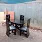 Black Oval 4 Seater Dining Table Sets
