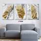3 piece Gold and Grey Canvas Art