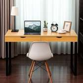 Minimalist 2 Drawer Wooden Metal Framed Office Desk