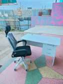 Office table with a headrest chair
