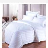 premium white striped cotton bedsheetsr l