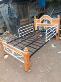 Metallic wooden bed