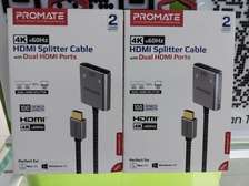 Promate, MediaSplit-H2, 4K@60Hz Dual HDMI Splitter Cable