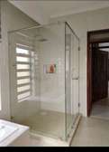 Frameless shower cubicle