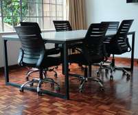 Workstation/Conference Table With 6 Chairs