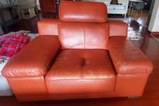 1-Seater Orange Leather Seat
