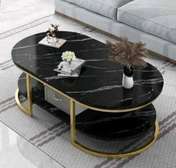 Curved design wooden coffee table