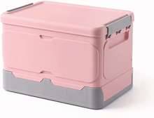 Foldable storage box home organizer with lid - Pink