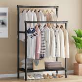 Double Pole Rack With Shoes  Storage