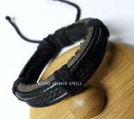 Black Braided Leather Bracelet
