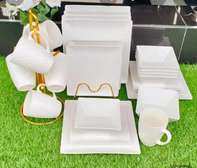 24 PIECES WHITE PLAIN DINNER SETS