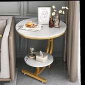 Console bedside cabinet Double layer  mdf marble Effect