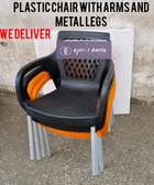 Plastic chairs with metal legs