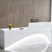 120cm White Reception Desk