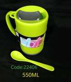 Heavy duty plastic mug with lid