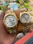 Rolex Day Date Couple Set (Gold Strap White Face)