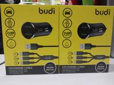 Budi Car Fast Charger with 3 in 1 Cable 12W 2.4Amp