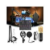 studio condenser microphone mic  sound card black