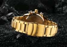 NAVIFORCE 9093 Luxury Brand Gold Quartz Led Clock Men